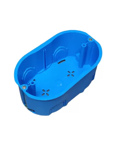 Caja de empotrar Vimar V71613 de 3 módulos para paredes claras, color azul